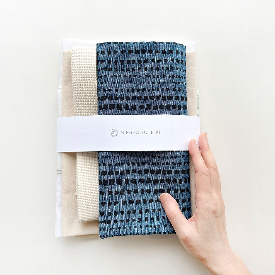 Sierra Tote Bag Kit - Dotted Lines Blue