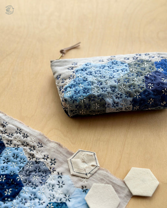 Sashiko Magic: Making a Flower Sashiko Pouch