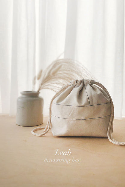 Leah Drawstring Bag PDF Pattern