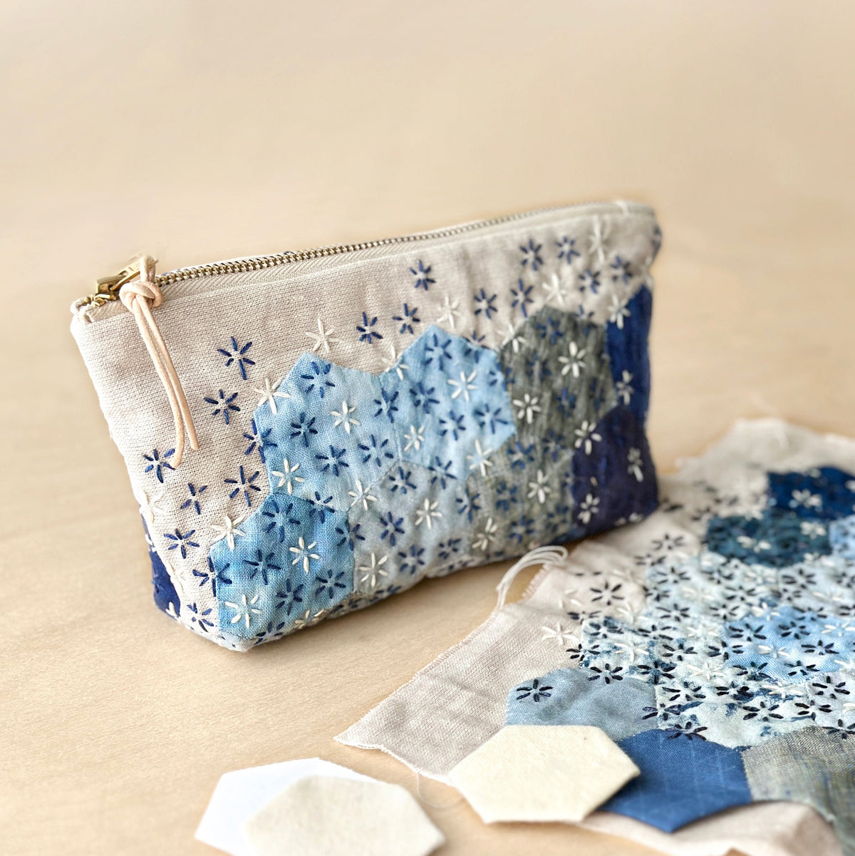 Quilted Hexie Pouch PDF Pattern