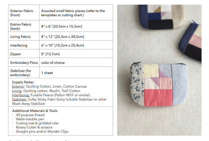 Patchwork Zip Pouch PDF Pattern